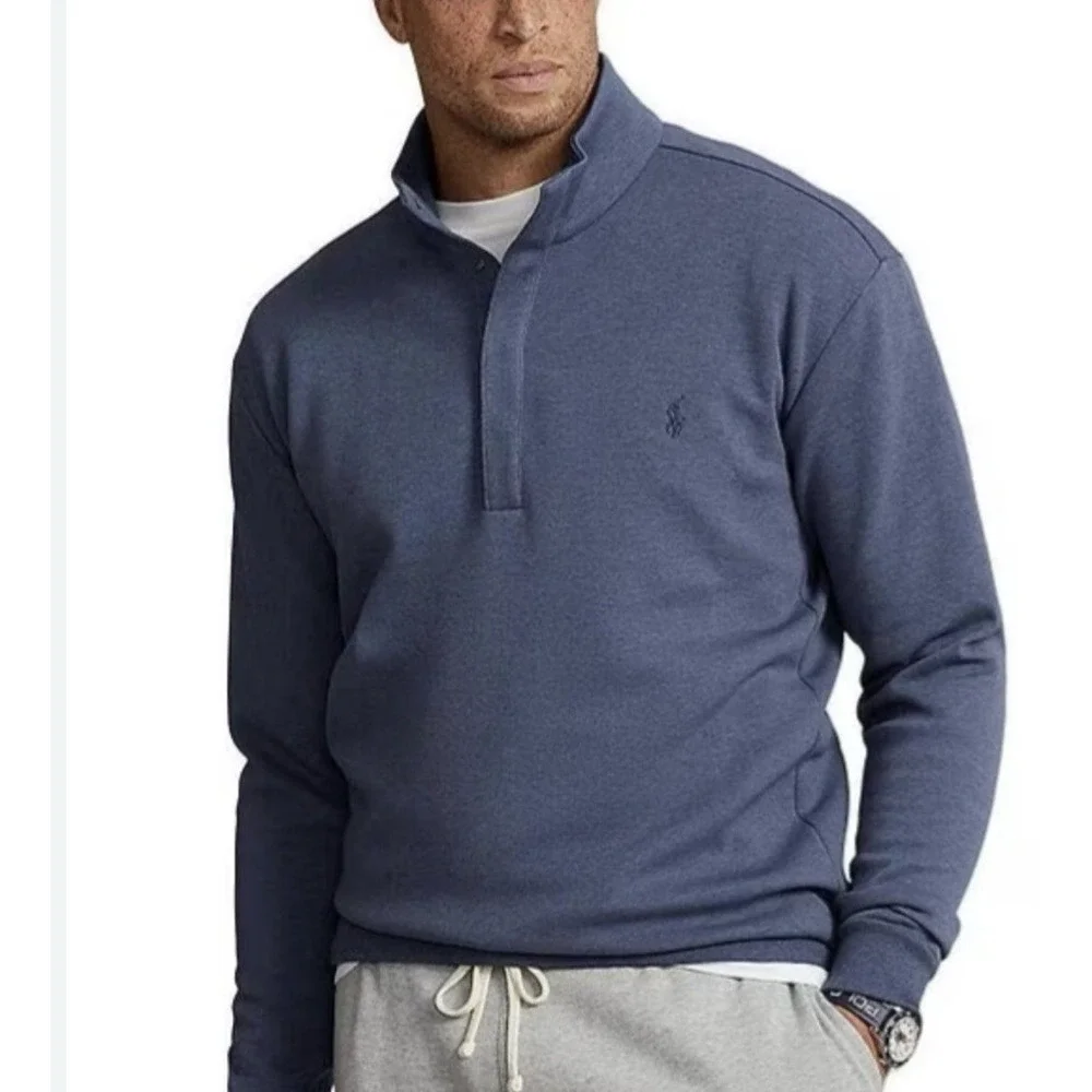 Polo Ralph Lauren double-knit quarter-snap mockneck sweatshirt 4XLT